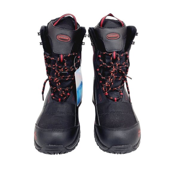 Rockmark Winter Snow Boots Men's Sz 7 Black Outdoor Warm Mid Calf Waterproof New - Picture 5 of 16